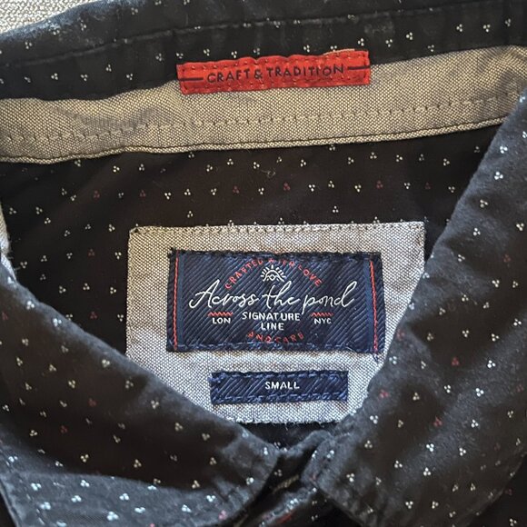 Across The Pond Short Sleeve Button Up Shirt Men Size Small Black Casual - Picture 3 of 5